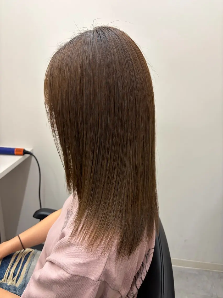 ミディアム トリートメント 酸性ストレート ヘアカラー 縮毛矯正 トリートメント 髪質改善/縮毛矯正/ 艶カラー/登貴のヘアスタイル