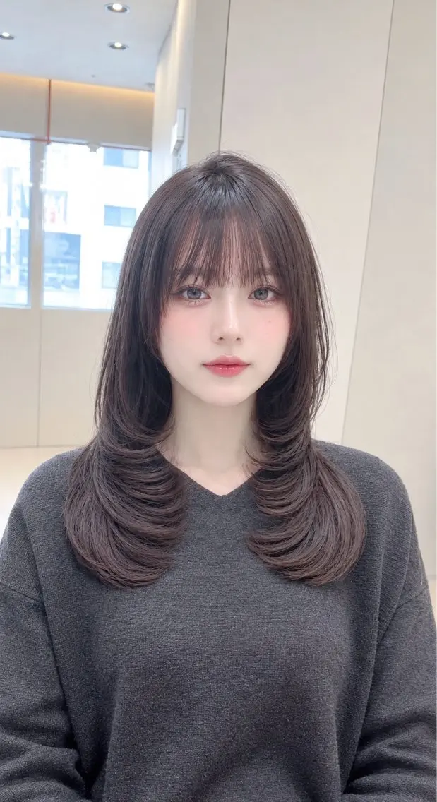 ミディアム カット ヘアカラー トリートメント ✨ミディアム レイヤーハルキのヘアスタイル