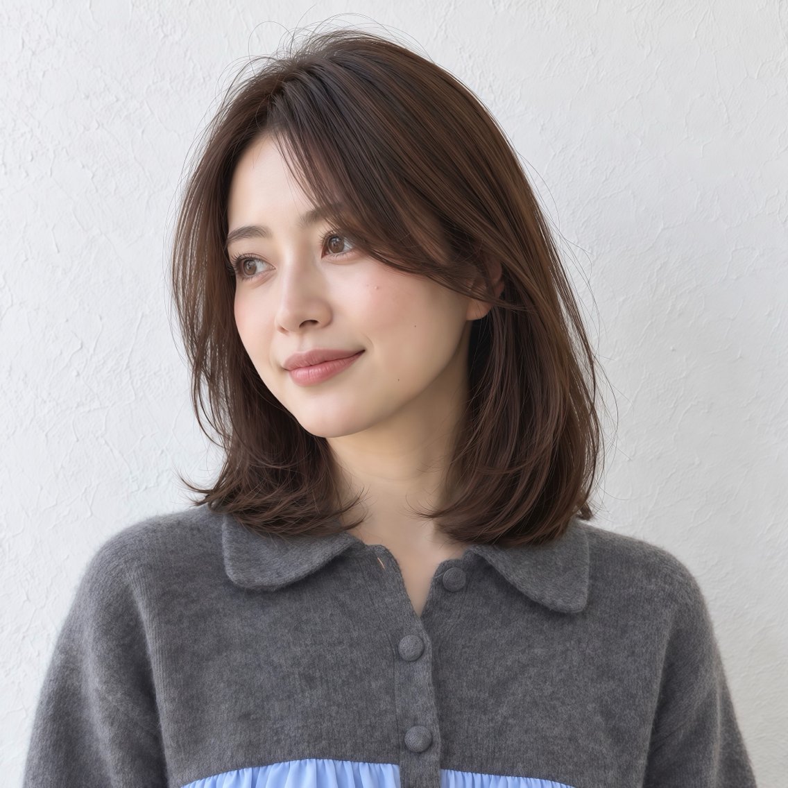 ミディアム カラー レイヤーカット カット ヘアカラー トリートメント 銀座/モテ🤍垢抜け レイヤー/あさみのヘアスタイル
