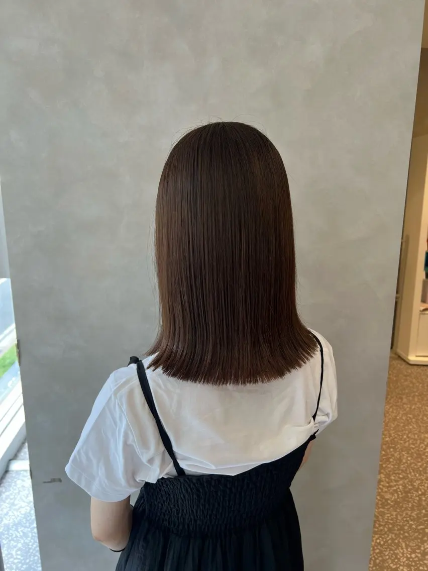 ミディアム カラー アッシュ アッシュブラウン ブラウンカラー カット ヘアカラー Naru┆川西能勢口 ┆髪質改善のヘアスタイル