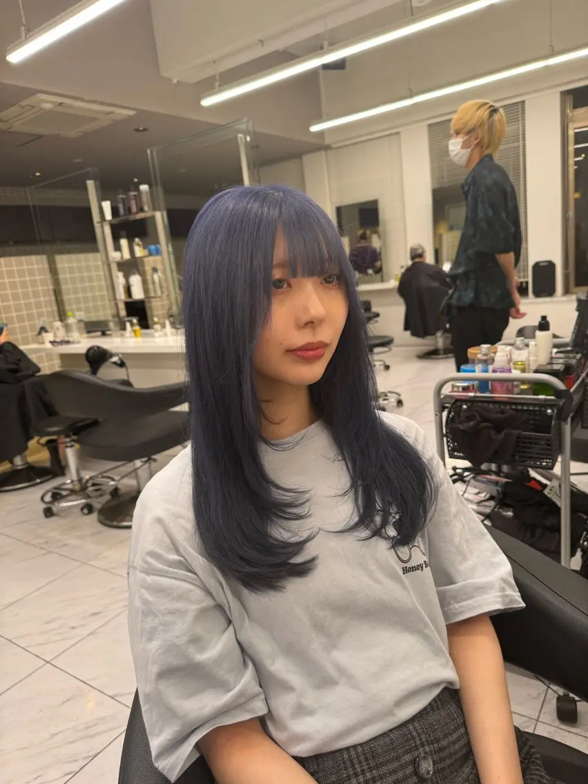 セミロング カラー ヘアアレンジ Over hair_ misakiのヘアスタイル