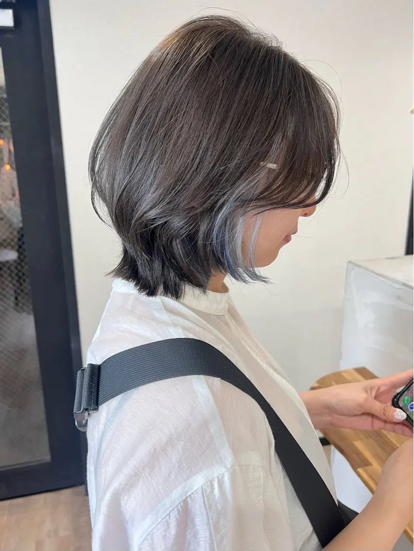 ショート カラー ボブレイヤー ボブ レイヤーカット カット ヘアカラー トリートメント 🌱小顔魅せショート 髪質改善カラー/泉綺のヘアスタイル