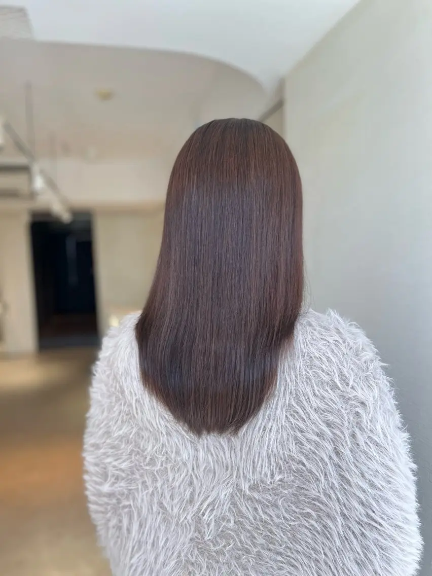 セミロング 小顔カット 縮毛矯正 トリートメント ヘアカラー トリートメント ♥️褒められ艶髪× 髪質改善/佑珠♥️のヘアスタイル