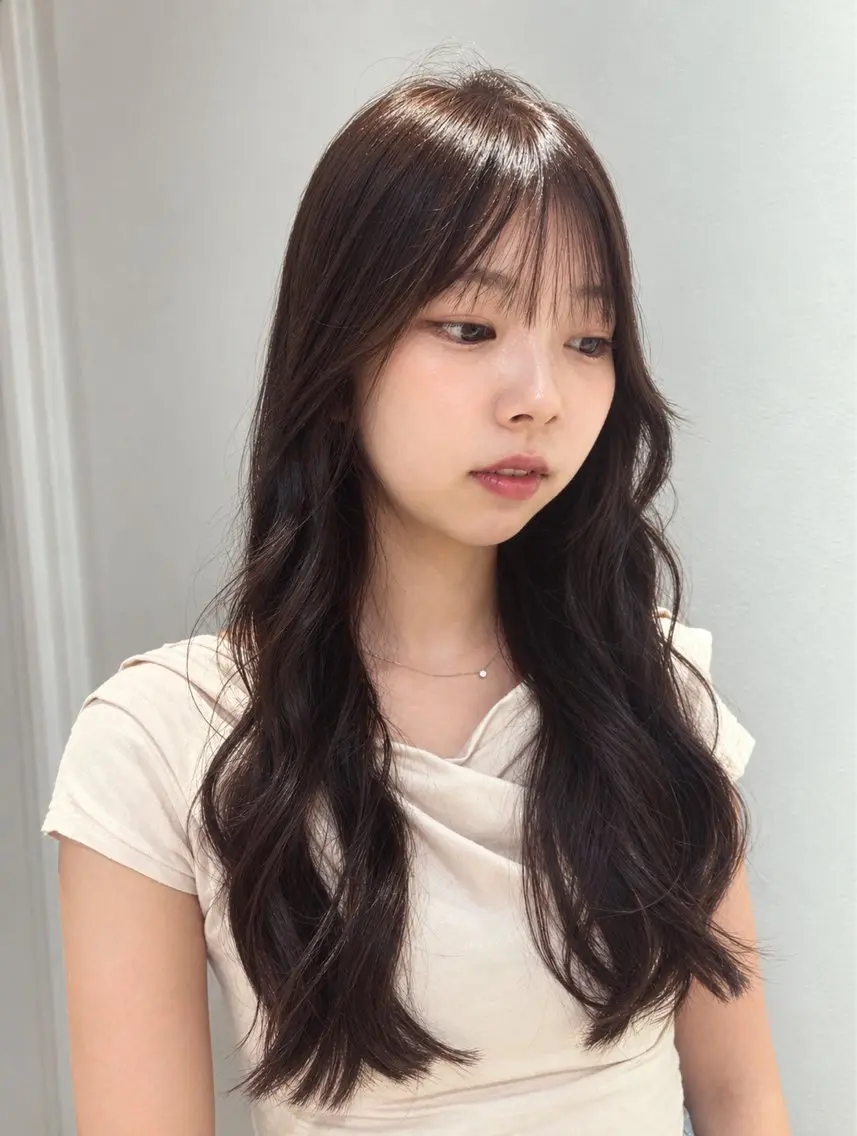ロング ヘアカラー トリートメント パーマ ／emiのヘアスタイル