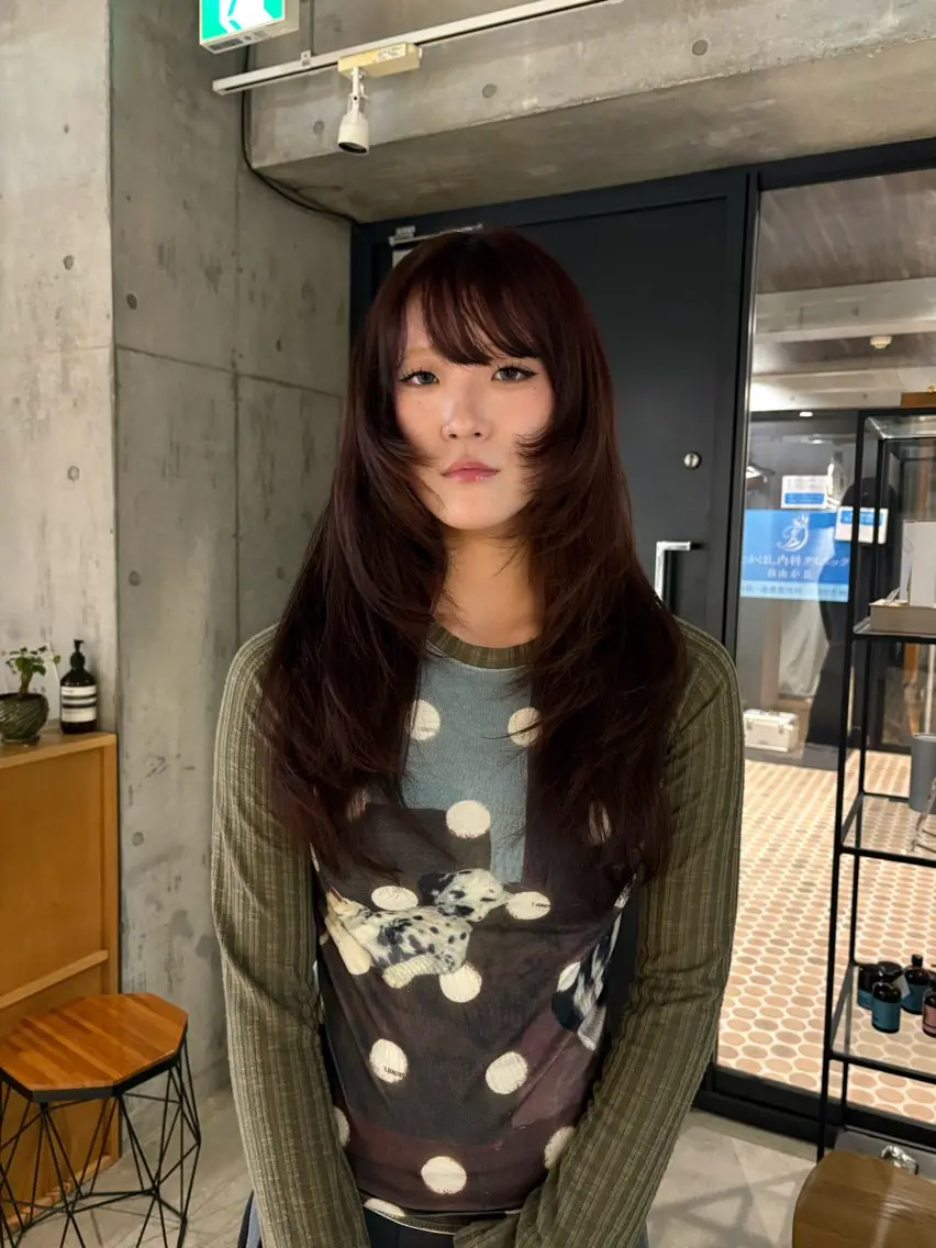 ロング 顔周りカット レイヤーカット Nene /似合わせcolorのヘアスタイル
