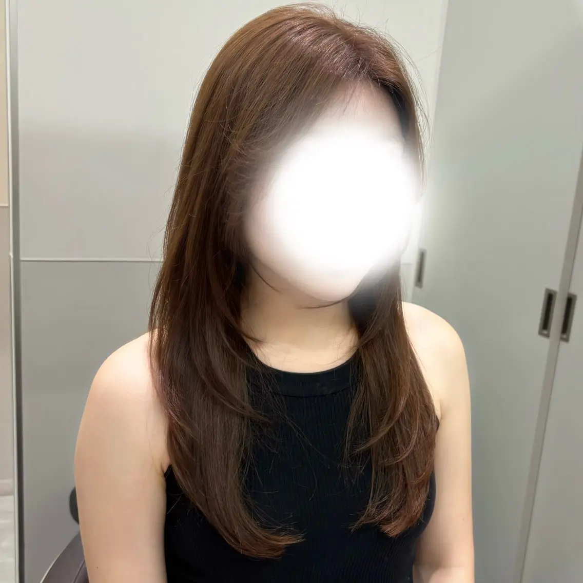 ロング カット ヘアカラー トリートメント 盛れる透明感カラー momokaのヘアスタイル