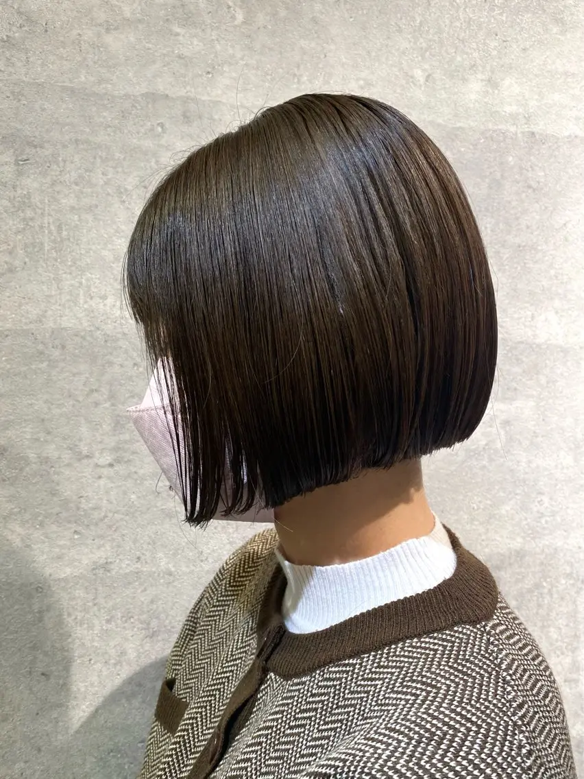 ミディアム カラー ボブ カット ヘアカラー トリートメント 𝑺𝒂𝒌𝒊 🩶マンツーマン施術のヘアスタイル