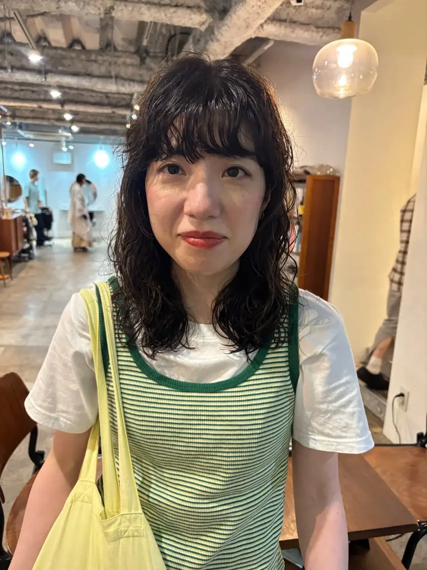 セミロング カラー パーマ カット パーマ トリートメント Hayashi Shioriのヘアスタイル