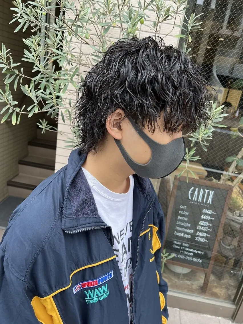 ショート メンズ 波巻きパーマ カット パーマ ⭐️ツイスパ⭐️ 菊池　拓也のヘアスタイル