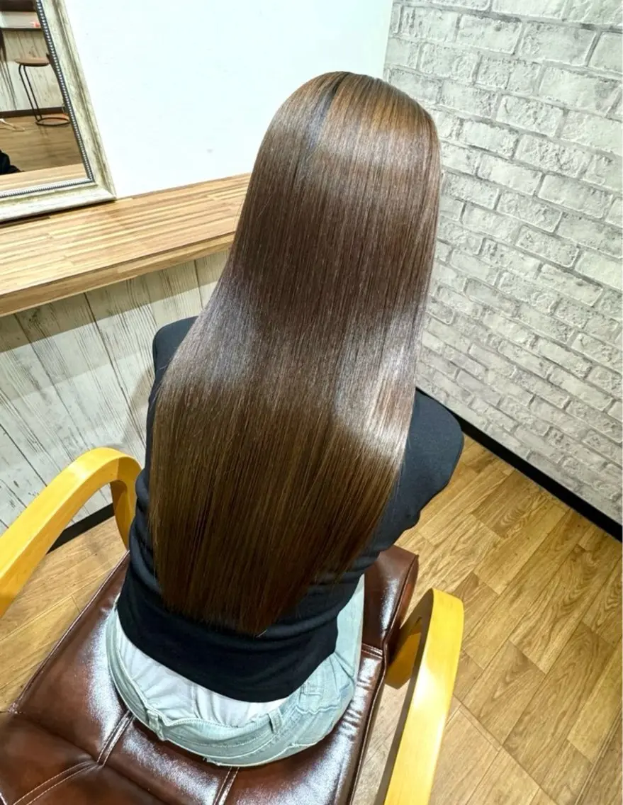 ロング 縮毛矯正 紺野 洲陛のヘアスタイル