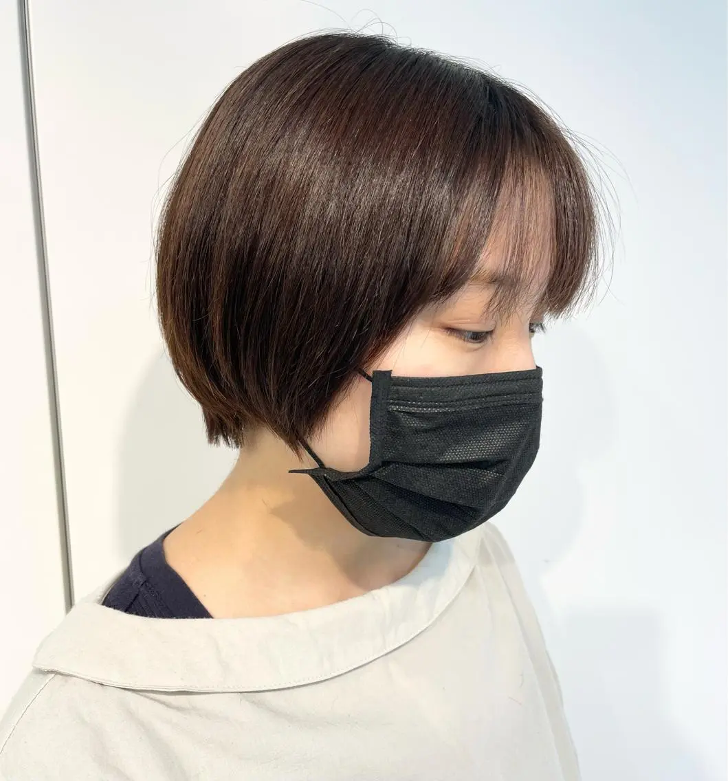 ショート ショートボブ ボブ ショートヘア 🍮中山詩乃🍮顔 まわりデザイン◎のヘアスタイル