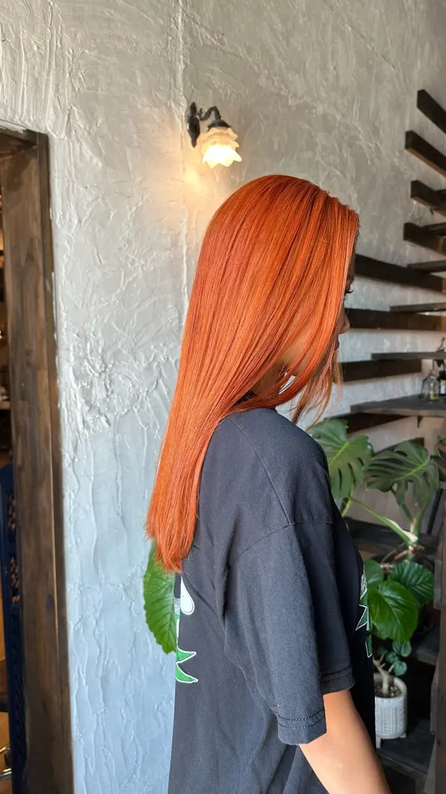 ロング カラー オレンジ 🦖ノザワ リンカ🦖のヘアスタイル