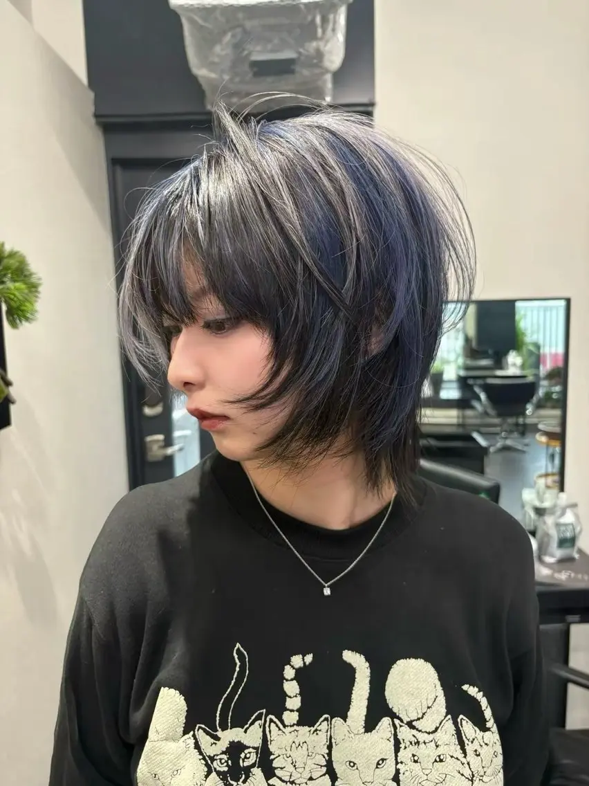 ショート カラー デザインカラー カット ヘアカラー トリートメント jyui/原宿 ハイトーン/デザインのヘアスタイル