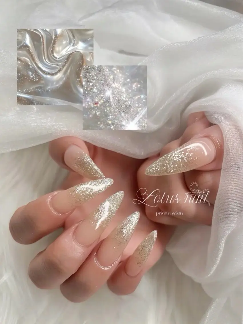 ネイル グラデーション ラメ(グリッター) ラメグラデーション Lotus nailのネイルデザイン