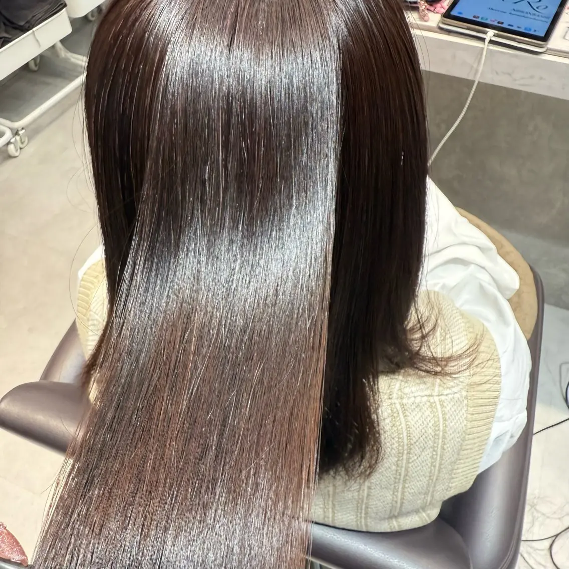 ロング カット 縮毛矯正 あさひ かなのヘアスタイル