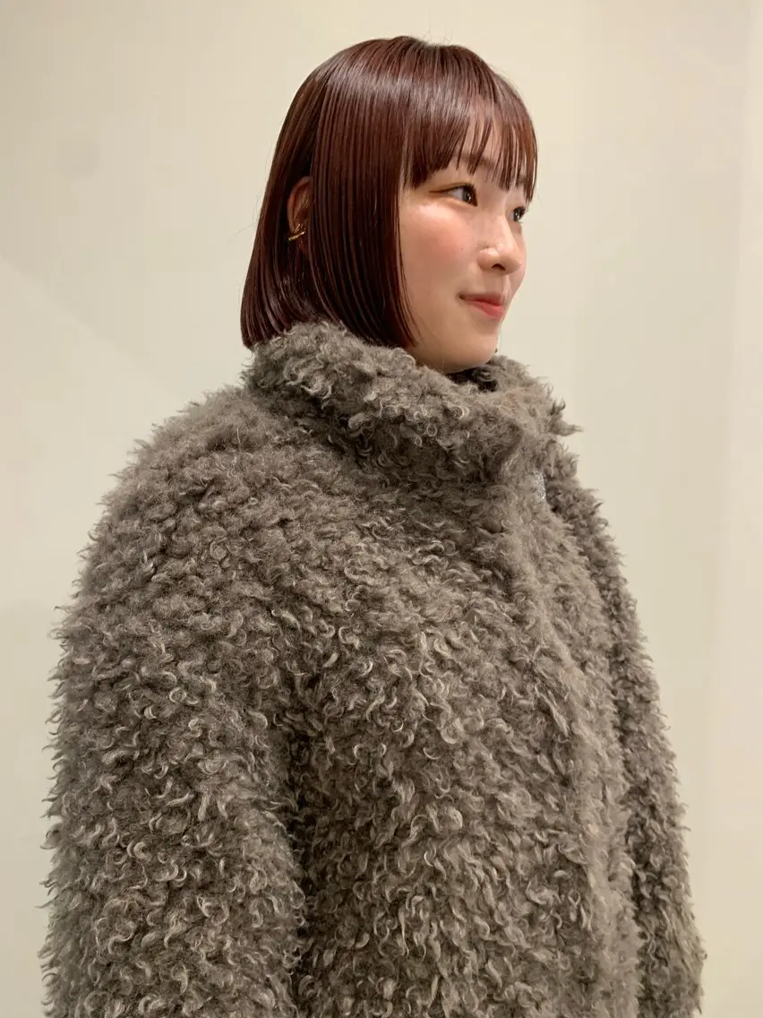 ミディアム カラー ブラウンカラー レッドカラー カット ヘアカラー トリートメント 落合希 Olivebeigeのヘアスタイル
