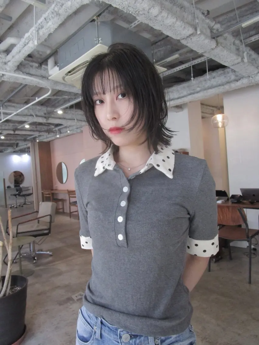 ミディアム カラー ブラウンカラー 透明感カラー 顔まわりレイヤー 顔周りカット レイヤーカット カット ヘアカラー yu maのヘアスタイル