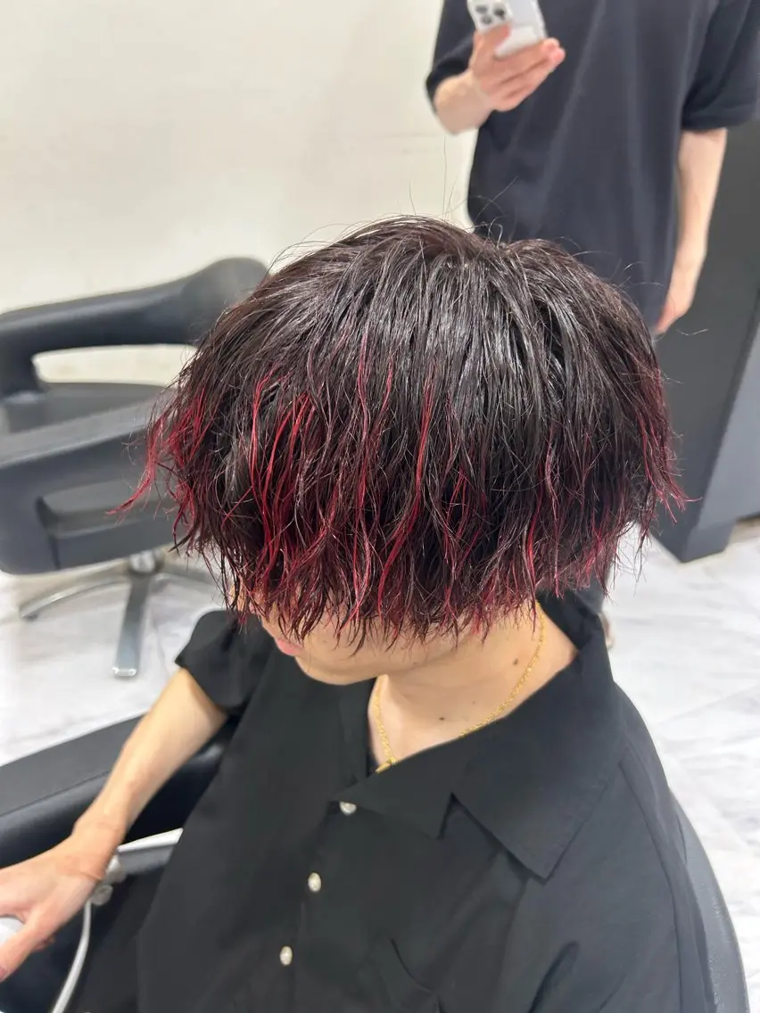 ロング カラー メンズ 🫧💞ハイトーン 瀧田 菜々花🦄🫧のヘアスタイル