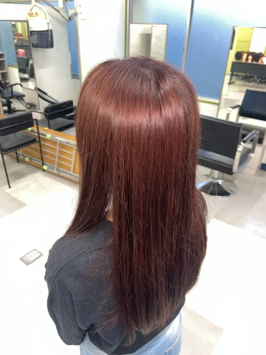 ロング カラー オレンジ IKEDA SAKURAのヘアスタイル