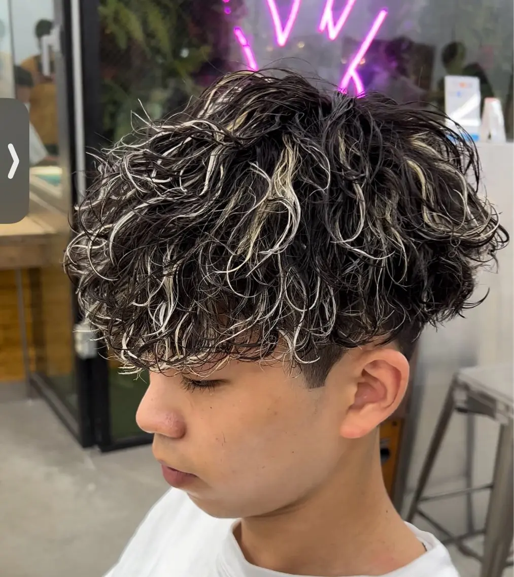 ショート パーマ メンズ カット パーマ 中野 雅人のヘアスタイル