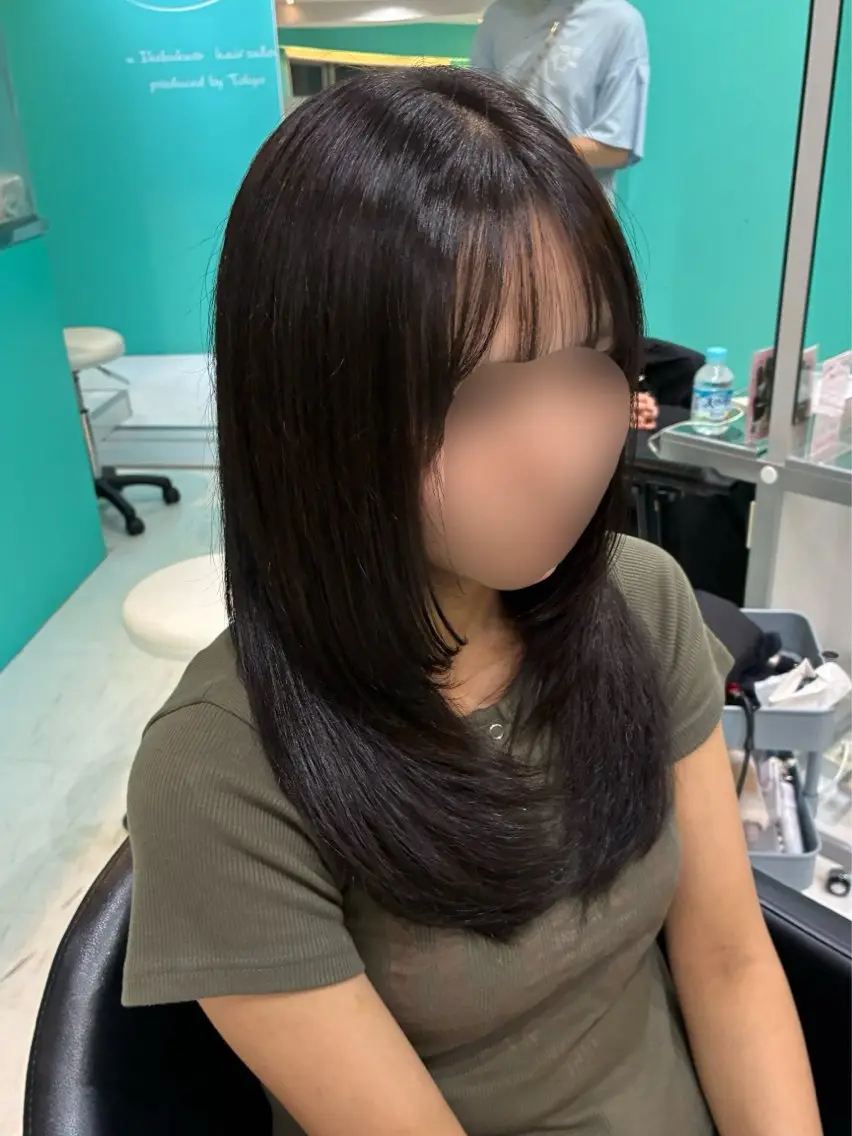 セミロング カラー ヘアカラー 池袋西口🐰かな ヘアアレンジのヘアスタイル