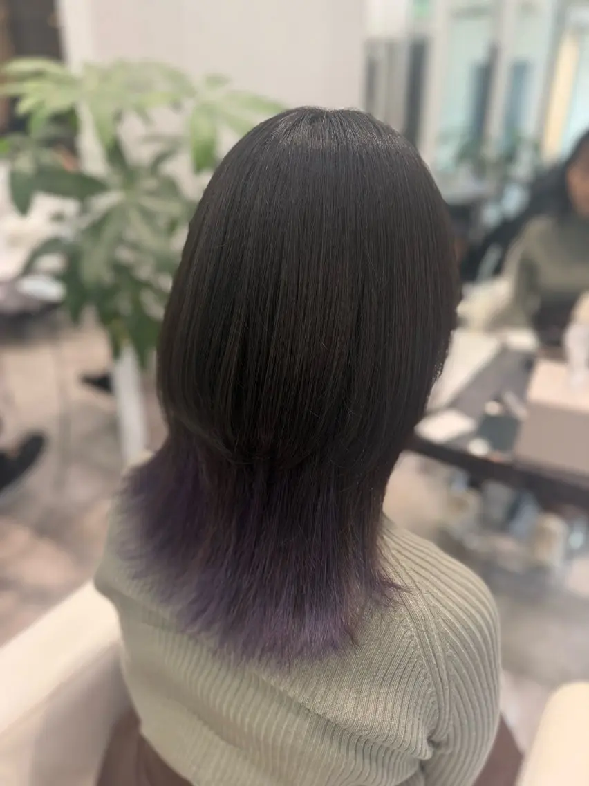 セミロング カラー ベージュカラー ブリーチ ケアブリーチ 透明感カラー デザインカラー ヘアカラー 渋谷髪質改善/縮毛 矯正/かすが🪽🫧のヘアスタイル