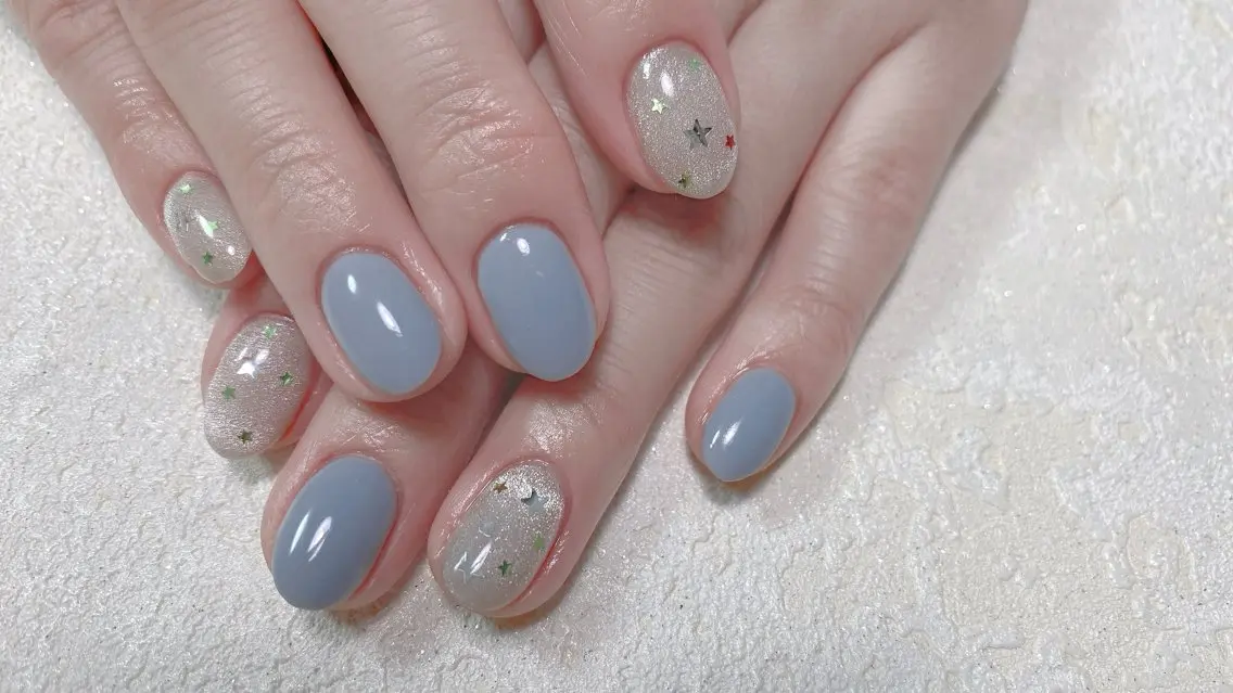 ネイル フレンチネイル ラメ(グリッター) ラメグラデーション マグネットネイル 持ち込み Unicorn Nail原宿表参道のネイルデザイン