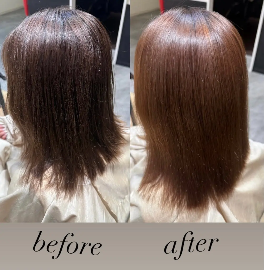 ミディアム トリートメント フジイイブキ 髪質改善カラーのヘアスタイル