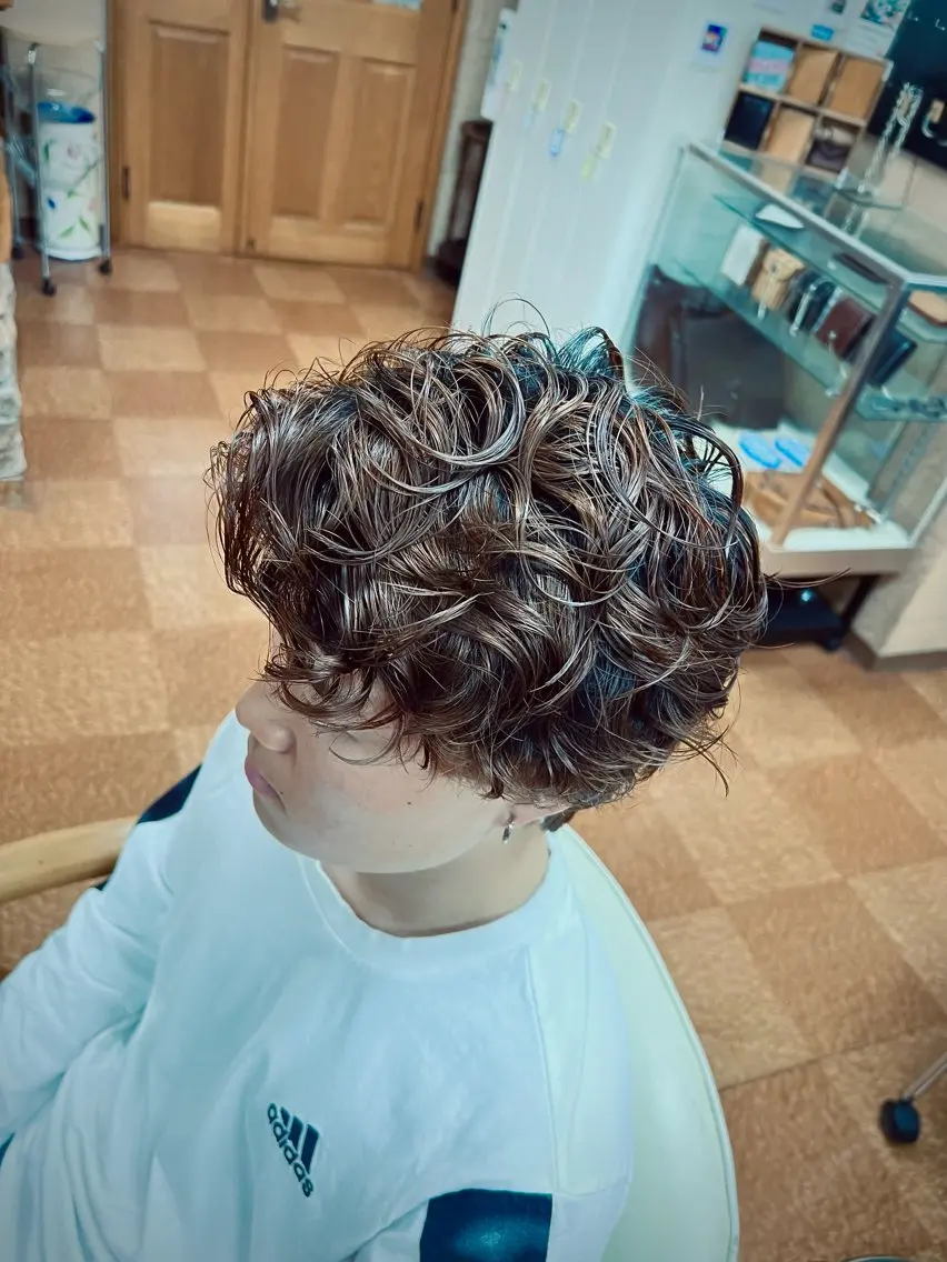 パーマ メンズ カット パーマ 似合わせ×扱いやすさ /ボブ/澁谷礼一のヘアスタイル