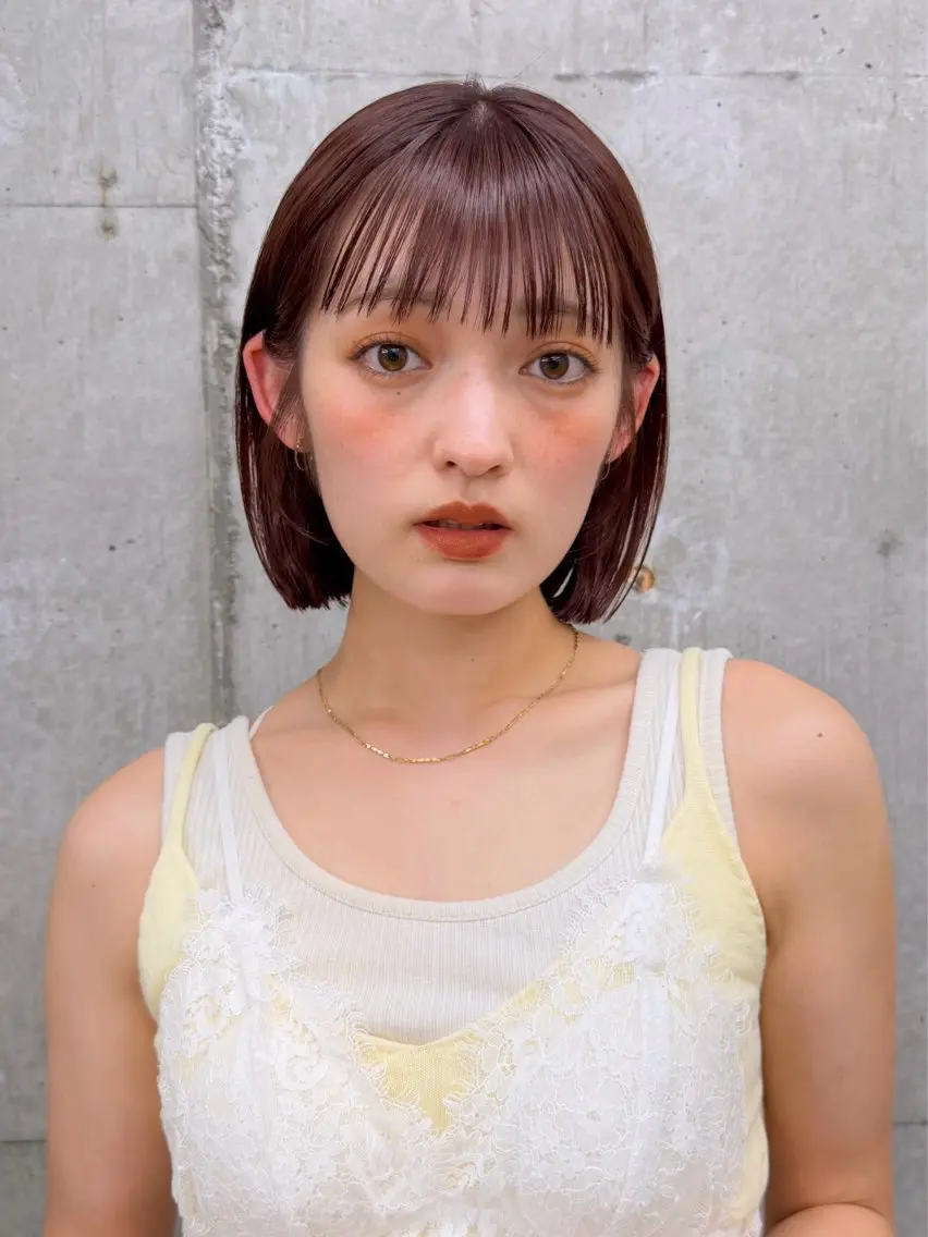 ショート カラー 🥑🫧田實 紗和 ボブ/暖色カラー🩰のヘアスタイル