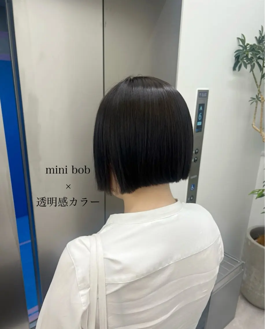 ショート カラー 透明感カラー ボブ カット トリートメント 美髪矯正/シークレッ トハイライト🤍りさのヘアスタイル