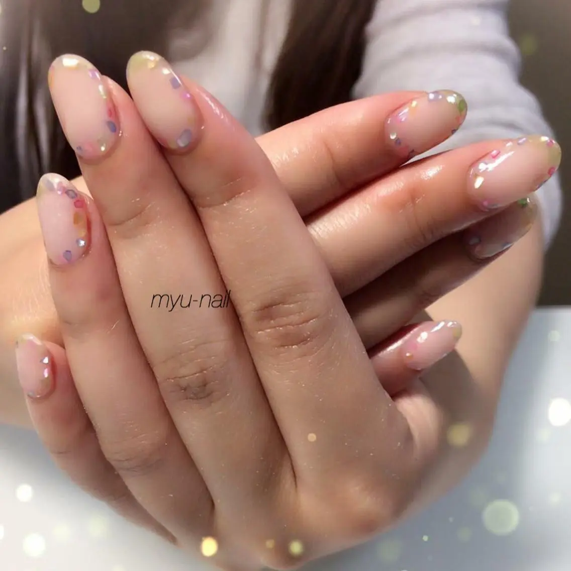 ネイル クリアネイル ジェルネイル ホームサロン myu-nailのネイルデザイン