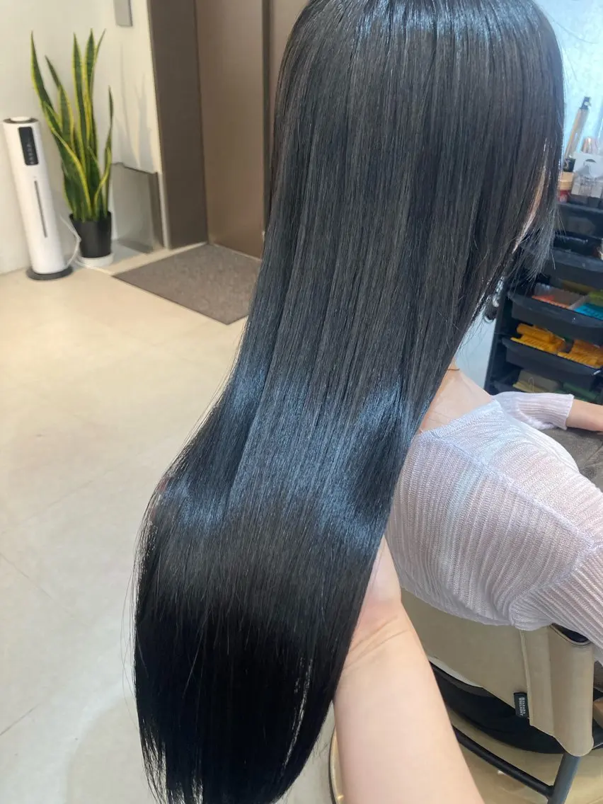ロング カット ヘアカラー トリートメント ✨色持ちの良い艶 カラー✨蟹江真世のヘアスタイル
