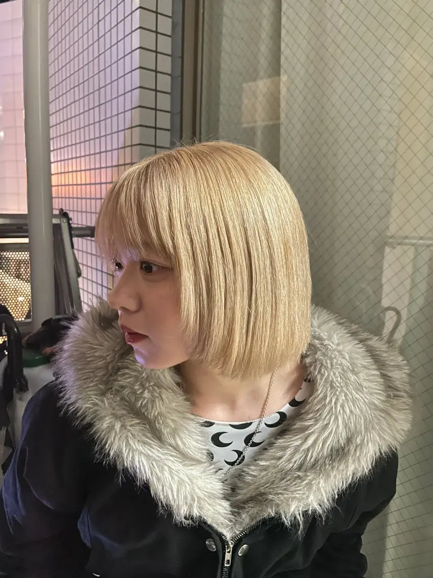 ショート カラー くせ毛 MORI HARUTOのヘアスタイル