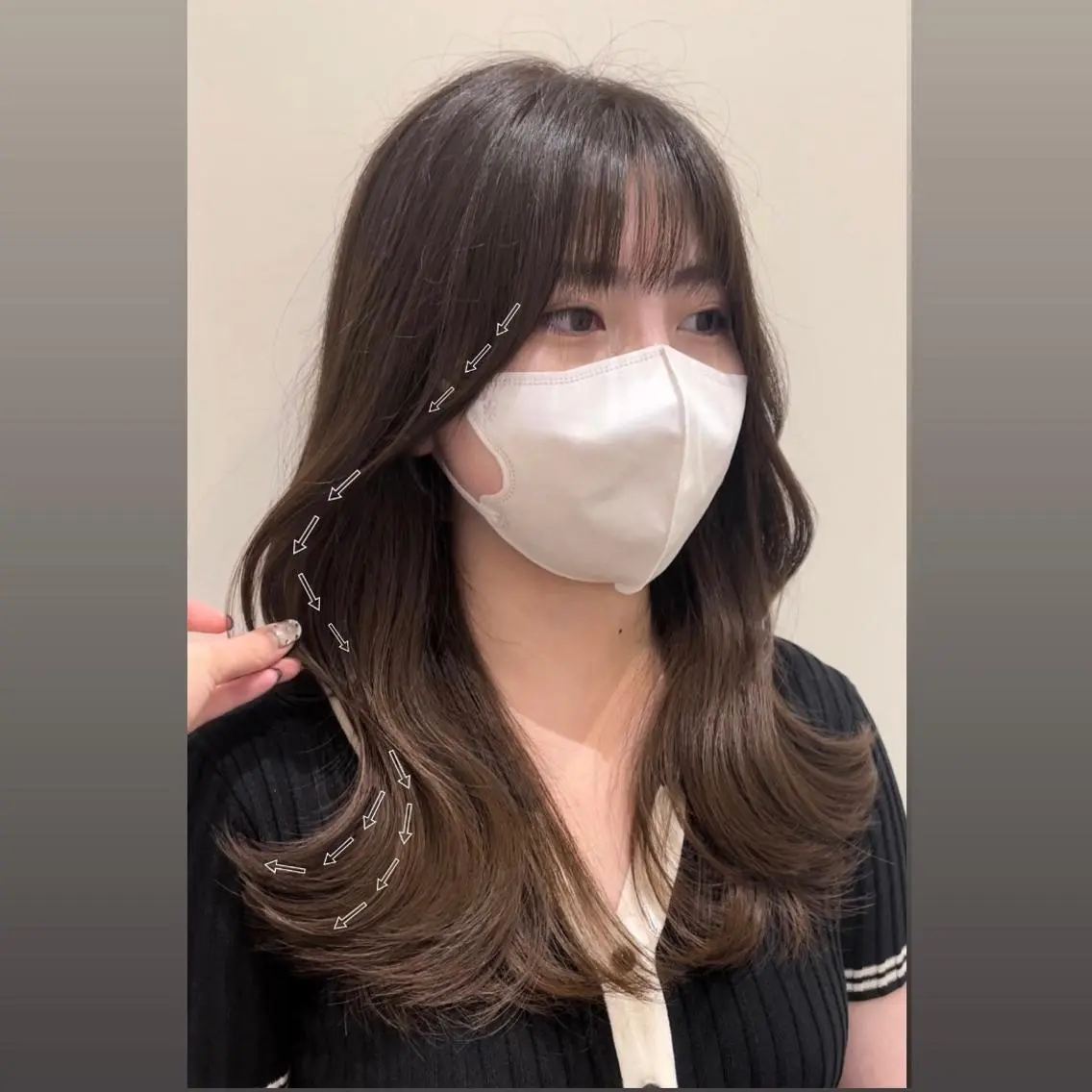 セミロング 韓国風ヘア レイヤーカット ❤︎︎韓国ヘア❤︎︎ 𝑺𝒉𝒊𝒉𝒐のヘアスタイル