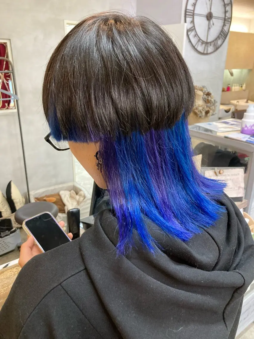 カラー メンズ ブルーカラー ヘアカラー 新田龍之輔 →メンズ/派手髪のヘアスタイル