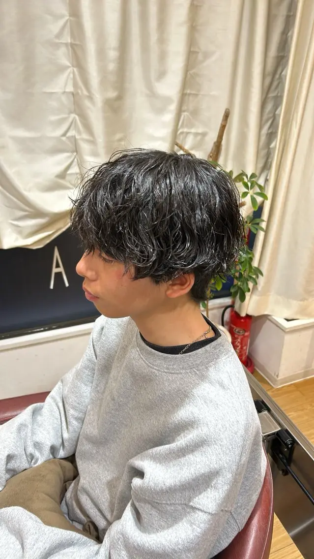 パーマ メンズ メンズパーマ 波巻きパーマ Lenahc かめのヘアスタイル