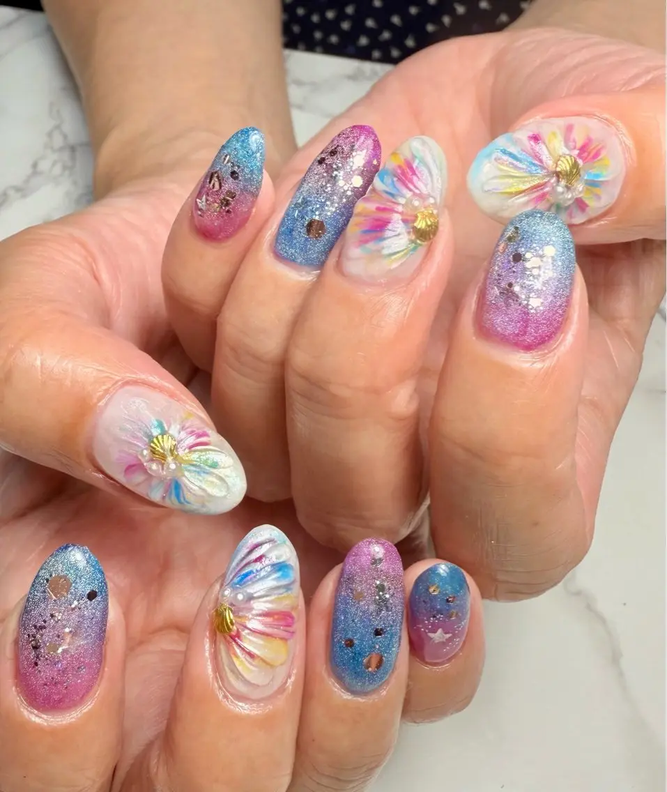 ネイル アニマル柄 アートネイル チークネイル フレンチネイル 氷ネイル・うるうるネイル Mai’s nailのネイルデザイン