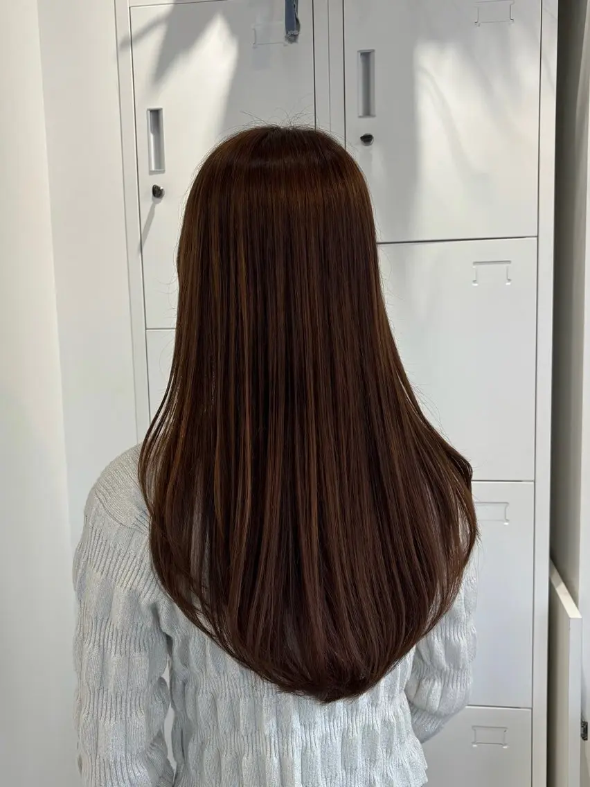 ロング カラー ブラウンカラー ヘアカラー recipe la couleurちずのヘアスタイル