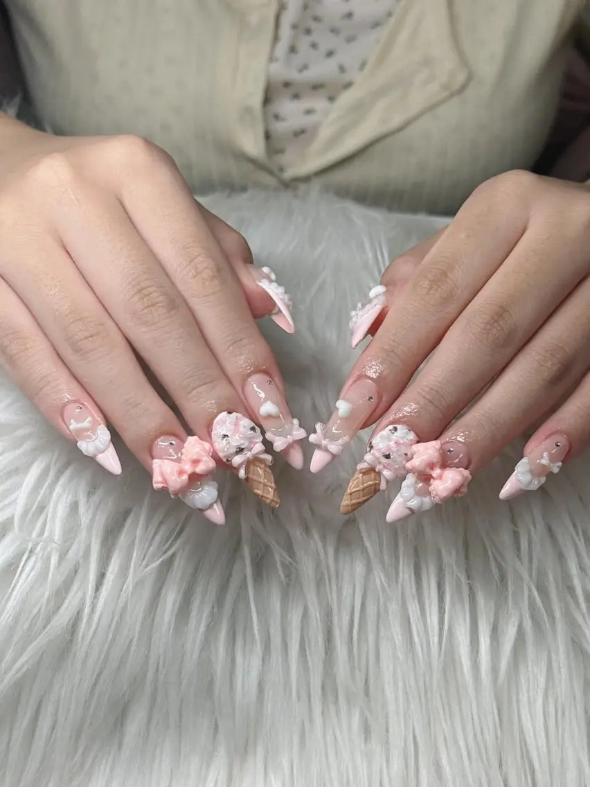 ネイル 長さ出し グラデーション 卒業式 キラキラネイル マグネットネイル ハンドネイル Lee Nailsのネイルデザイン