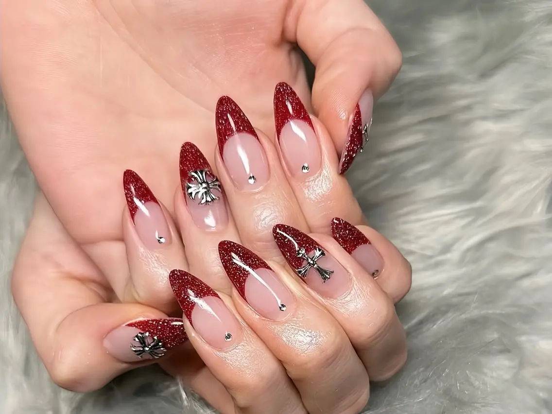 ネイル アートネイル 長さ出し ガーリー 韓国ネイル 持ち込み Rin Nail 新大久保店のネイルデザイン