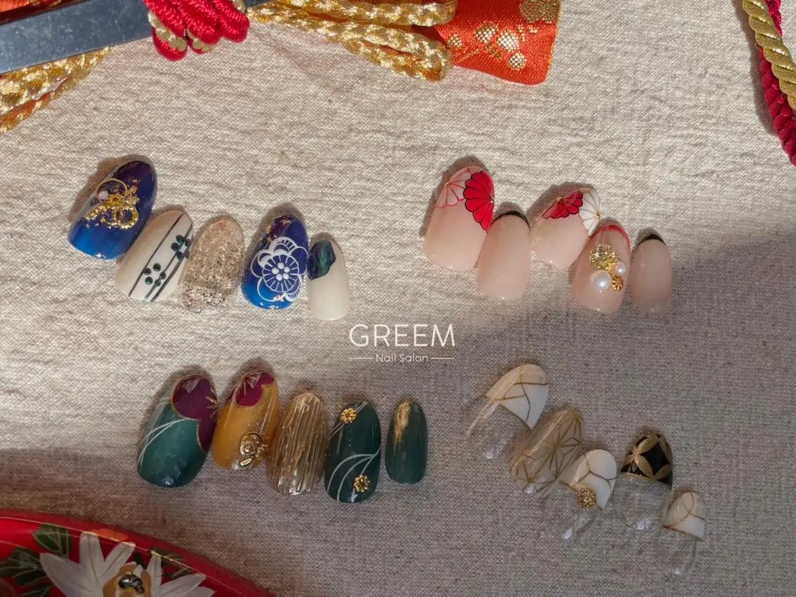 ネイル 成人式 ハンドネイル GREEM グリームのネイルデザイン