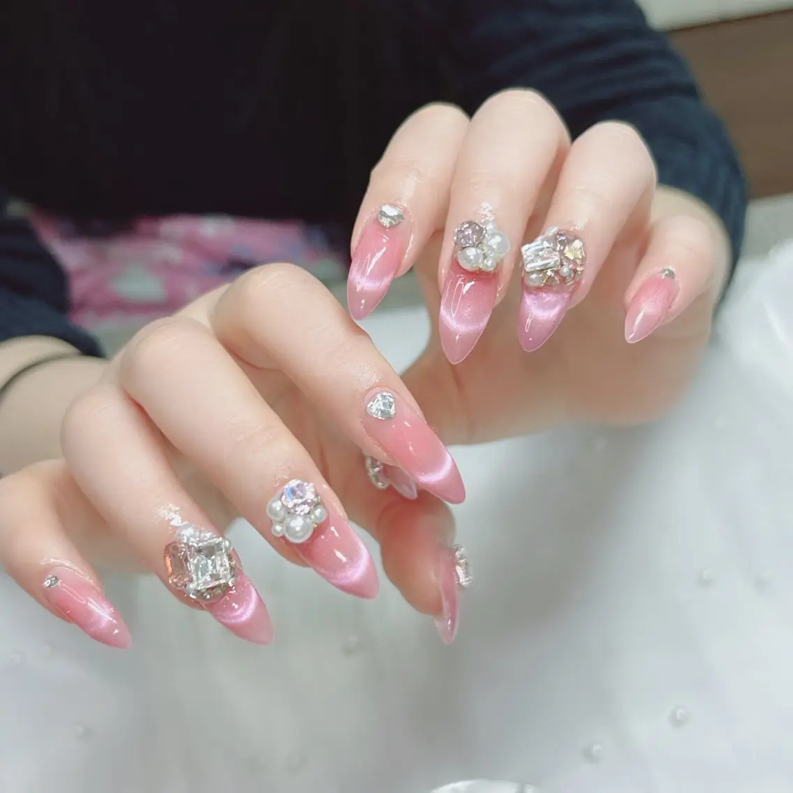 ネイル アニマル柄 アートネイル フレンチネイル ジェルネイル ガーリー ハンドネイル Cute Tips nailのネイルデザイン