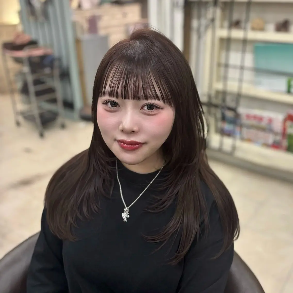 セミロング レイヤーカット 韓国レイヤー/ダブル カラー/フウカ🤍のヘアスタイル