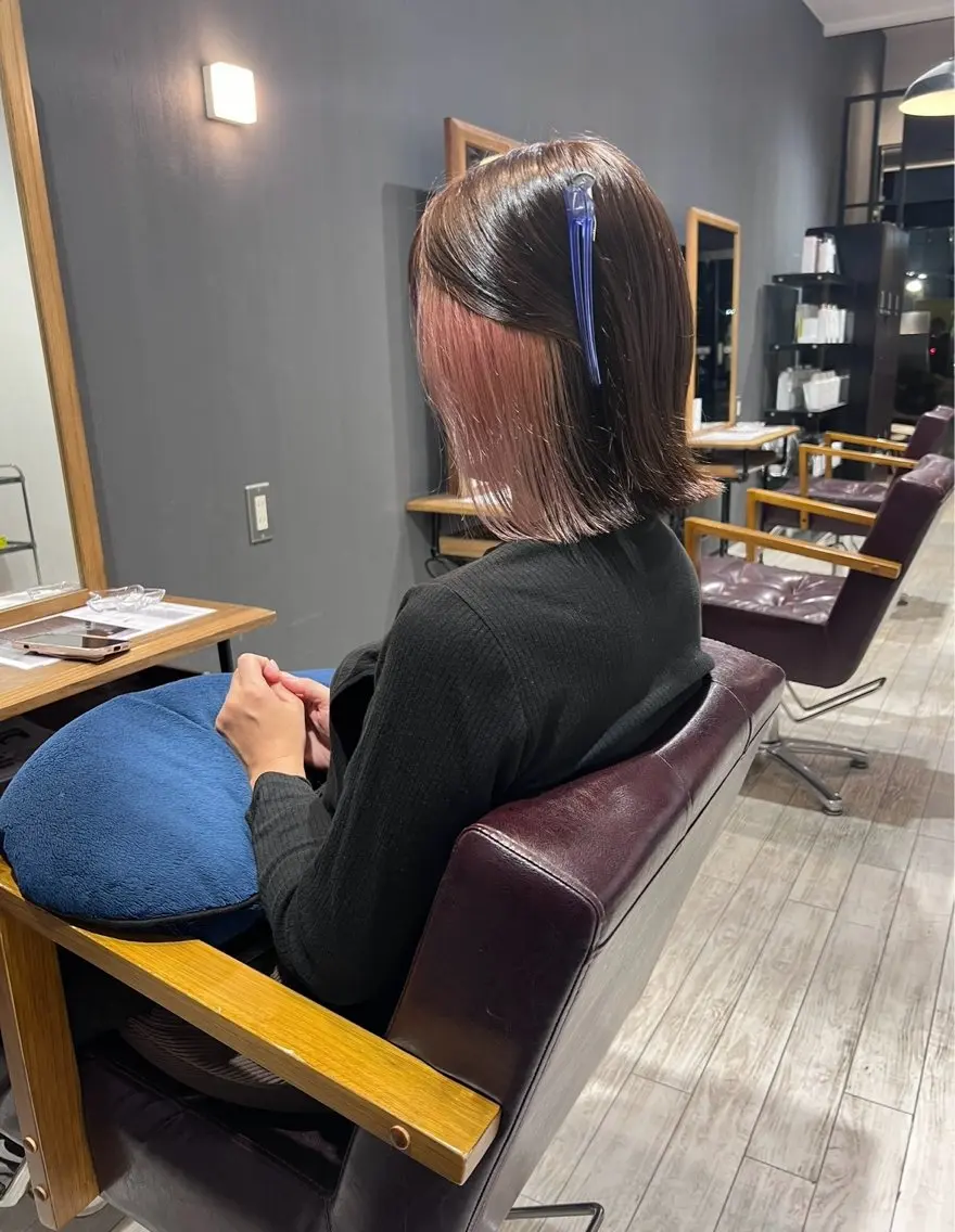 カラー イヤリングカラー ピンクカラー ヘアカラー きづな｜ 男女歓迎◎のヘアスタイル