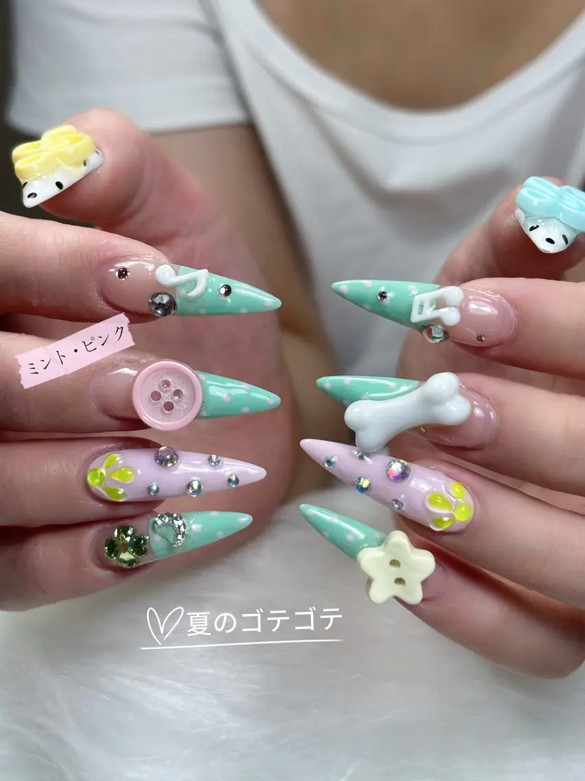 ネイル 長さ出し ロングネイル スカルプネイル スーパーロングネイル ハンドネイル Sully Nail  Labのネイルデザイン