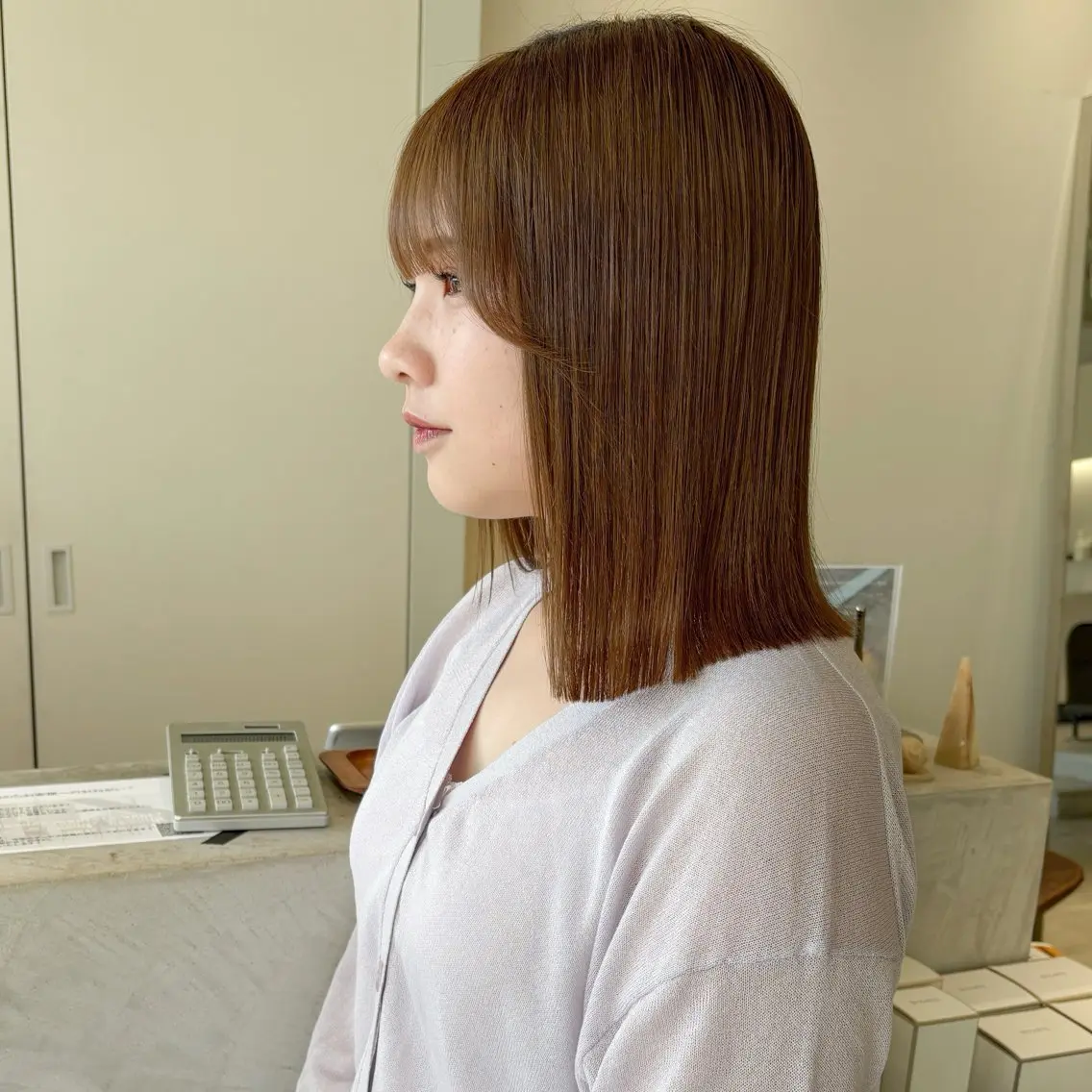 ミディアム 外ハネヘア 安西 香利奈のヘアスタイル