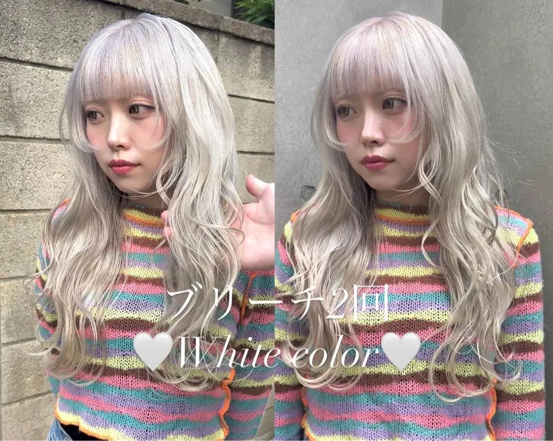 【💐とにかく明るめ💐】2回ブリーチ（全頭）&カラー&ケアトリートメント付【ダブルカラー/ハイトーン/ケアブリーチ】の写真