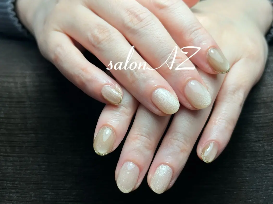 ネイル 長さ出し フットネイル フレンチネイル マグネットネイル ニュアンスネイル salon AZのネイルデザイン