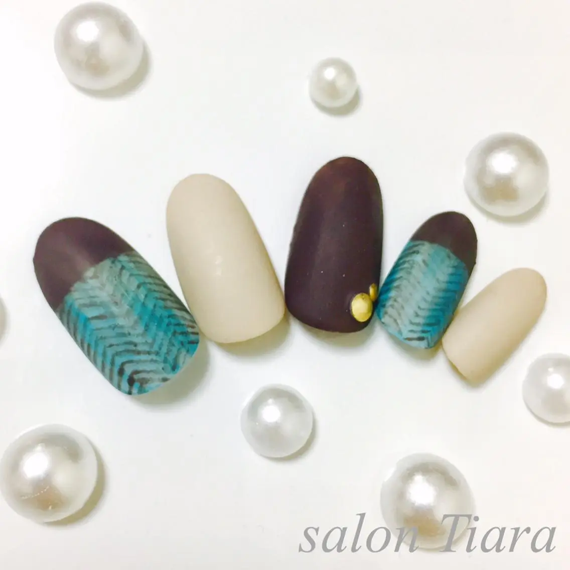 ネイル ツイードネイル Private SalonTiaraのネイルデザイン